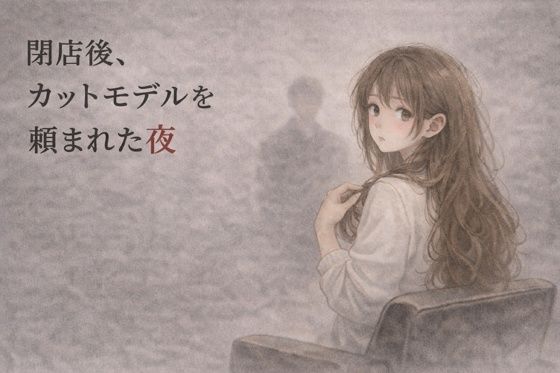 閉店後、カットモデルを頼まれた夜 ―少しだけのはずが― アイキャッチ画像 【同人エロ漫画【新作】】